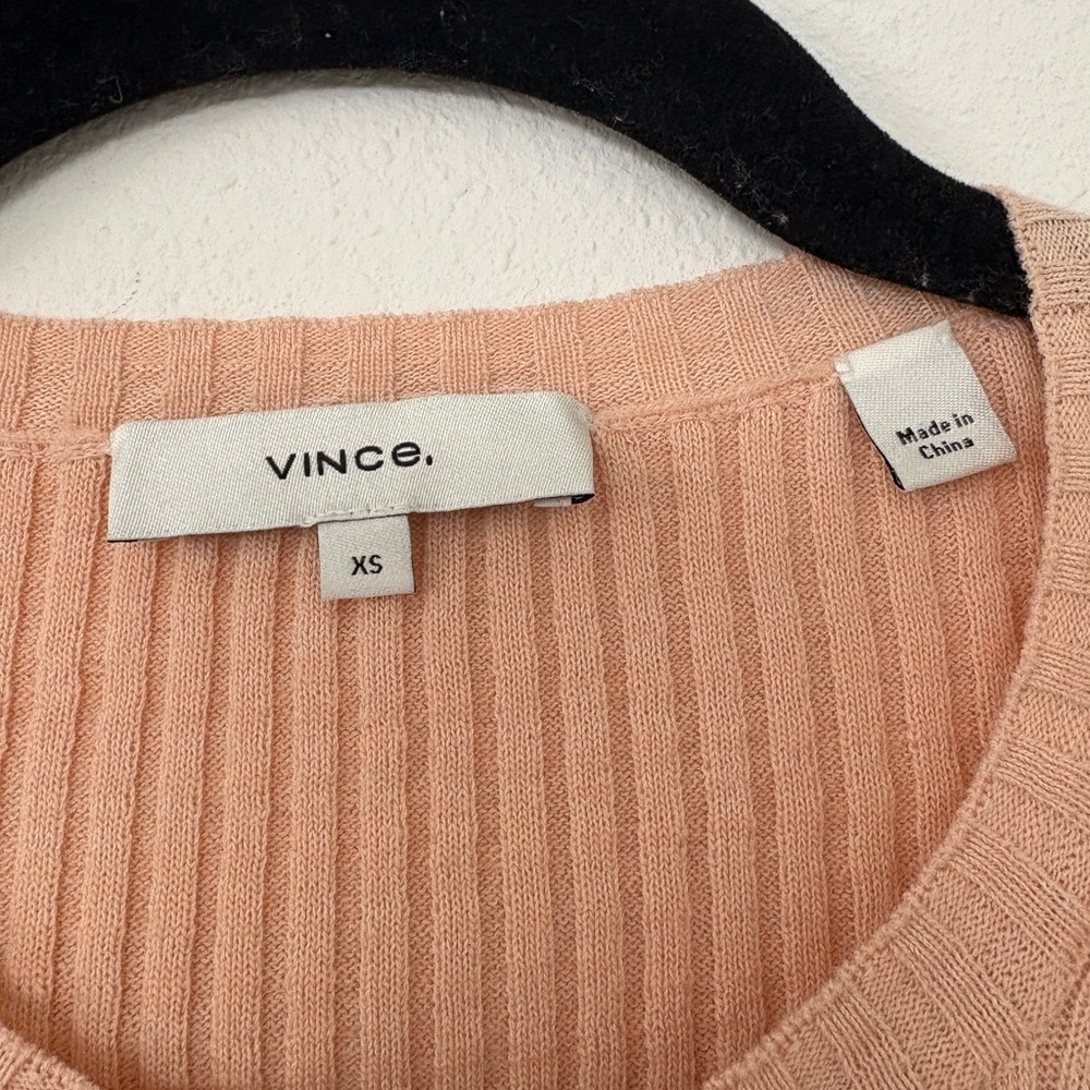 Vince Marled Rib Crew Pullover in Rose Water/Petal Still Wool Cotton Blend - Picture 4 of 9